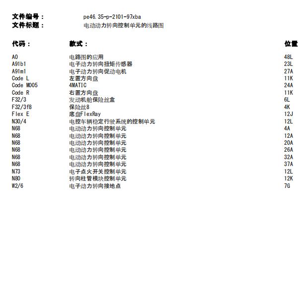 2019年奔驰AMG GT方向机电路图