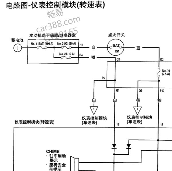 2009年本田思域仪表针脚及油泵电路图
