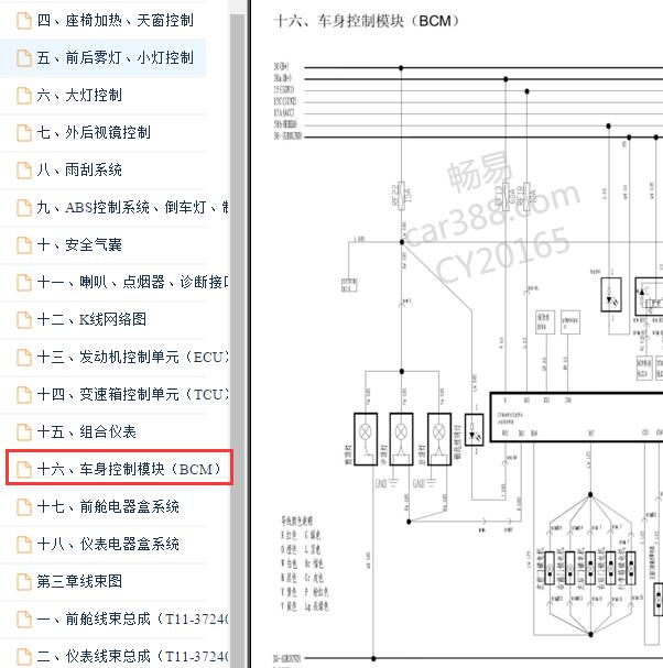 2010-2011年奇瑞瑞虎车身电路图