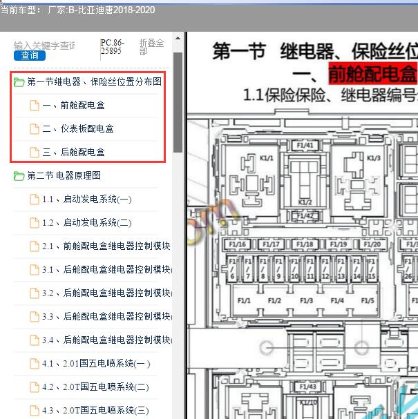 2018年比亚迪唐保险盒定义图