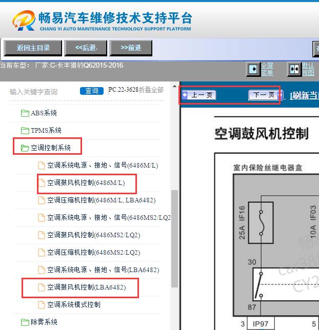 2015-2016年长丰猎豹Q6鼓风机电路图
