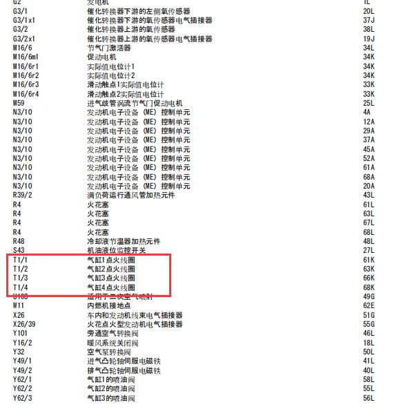 2012年奔驰E260点火线圈电路图