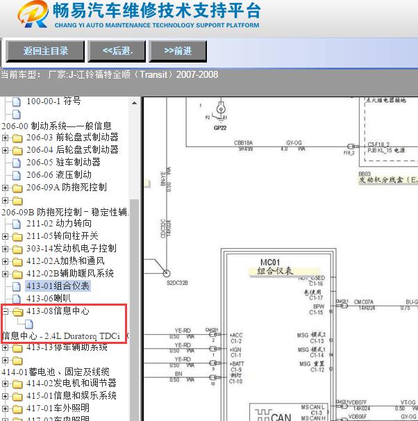 2007年福特全顺仪表电路图