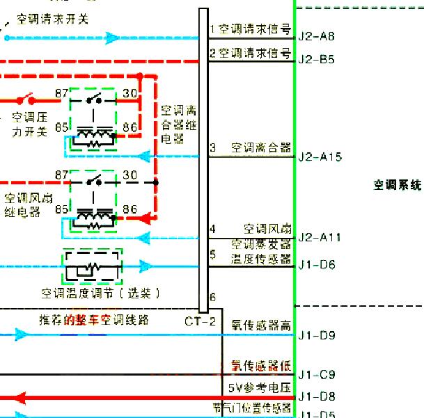 金杯海狮发动机JM491Q 空调电路图