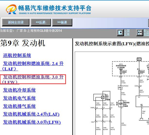 2014年别克GL8发动机燃油泵模块电路图
