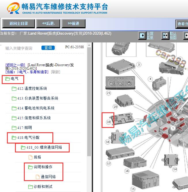 2018-2020年路虎发现网关模块位置