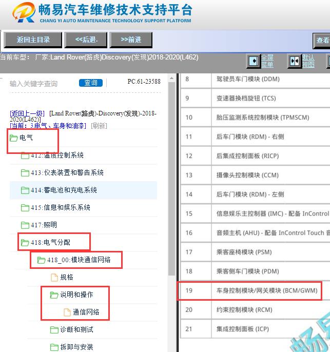2018-2020年路虎发现网关模块位置
