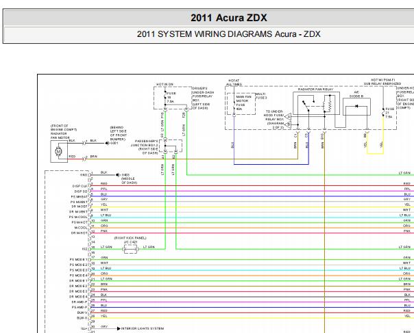 2011年讴歌ZDX 空调电路图