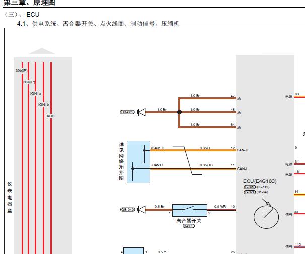 2021年奇瑞艾瑞泽5 CNG型发动机电路图