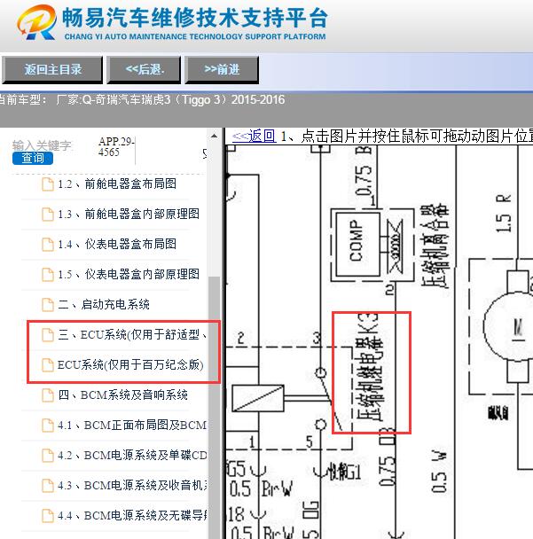 2016年奇瑞瑞虎3压缩机电路图