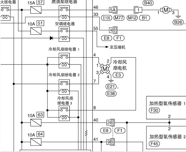 2006年日产轩逸冷却风扇电路图