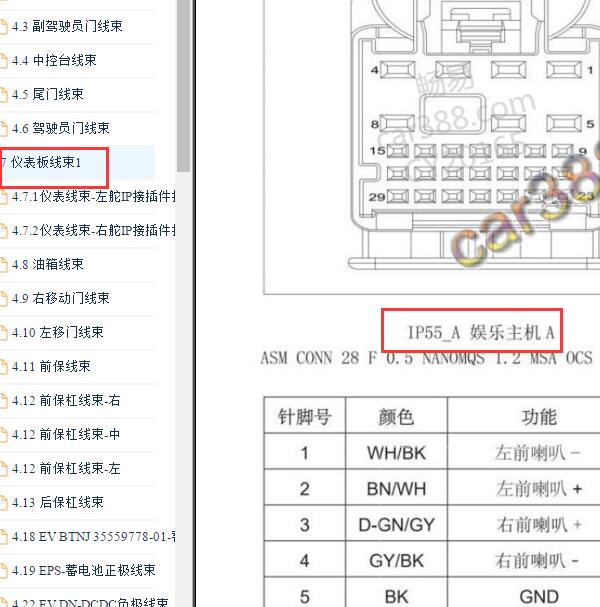 2022年上汽大通MIFA9音响针脚定义