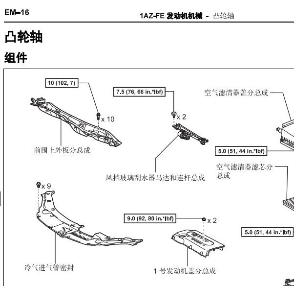 丰田RAV4  1AZ发动机维修手册