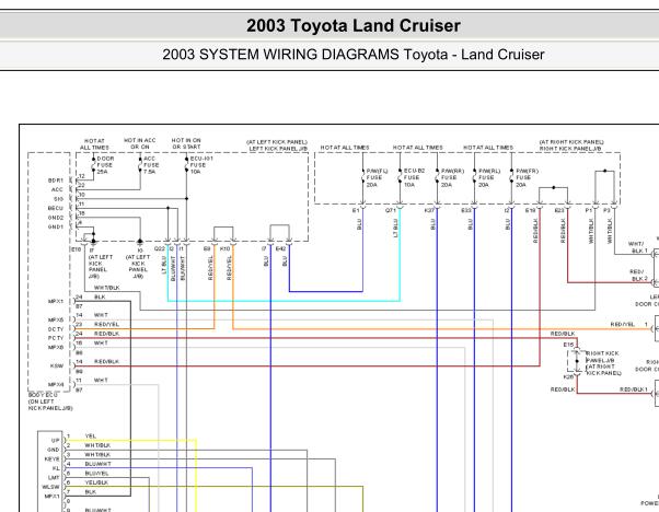 2003年丰田酷路泽电动车窗电路图