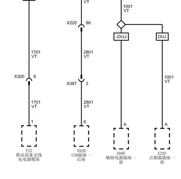 2019年凯迪拉克CT6 USB插座电路图