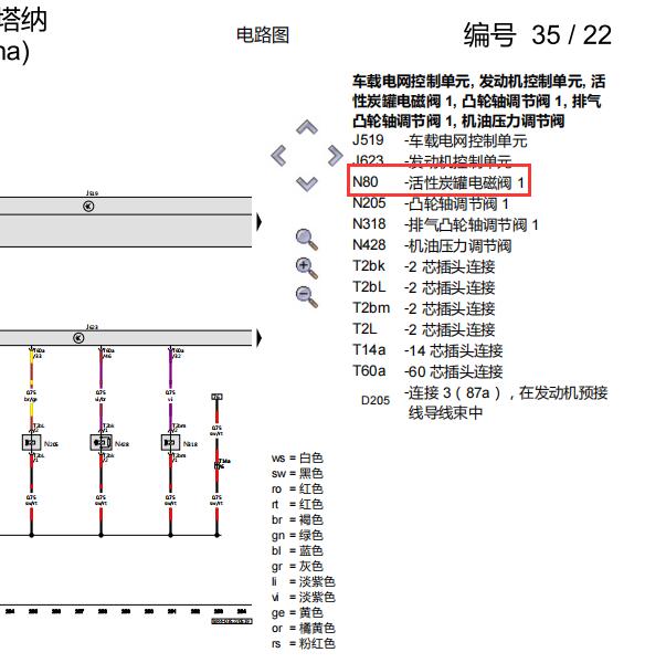 2019年大众桑塔纳碳罐电磁阀电路图