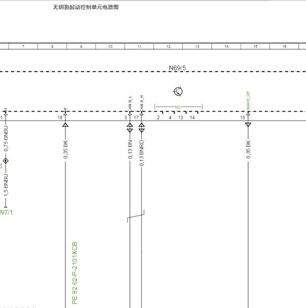 2022年奔驰C260 无钥匙系统电路图.