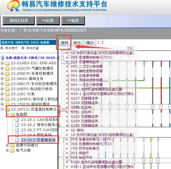 2020年观致3变速箱电路图