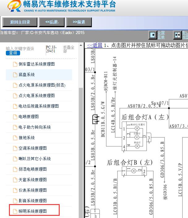 2015年长安逸动灯光电路图