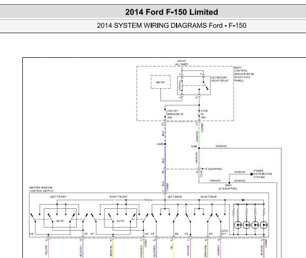 2014年福特猛禽F150电动车窗电路图和保险丝位置
