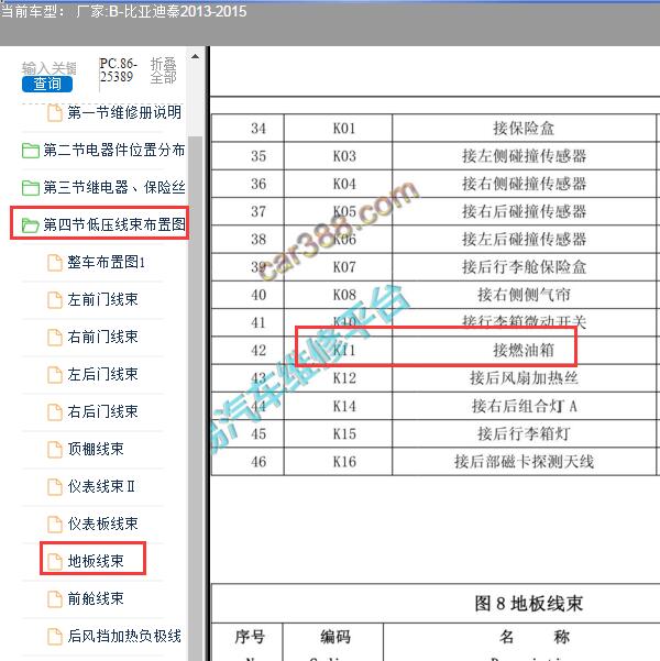 2014年比亚迪秦油泵模块位置