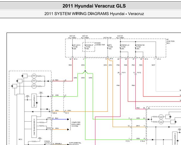 2011年现代维拉克斯电动车窗电路图