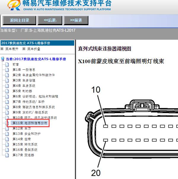 2017年凯迪拉克ATS-L插头端子资料
