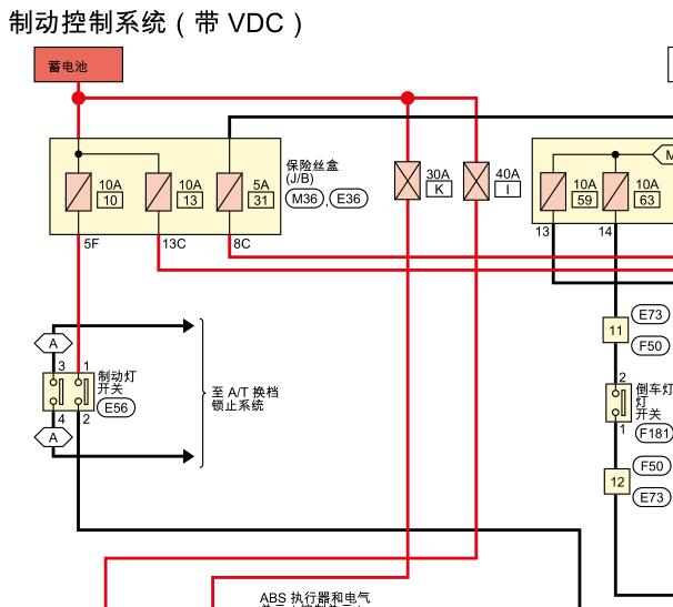2021年郑州日产纳瓦拉ABS针脚说明和电路图