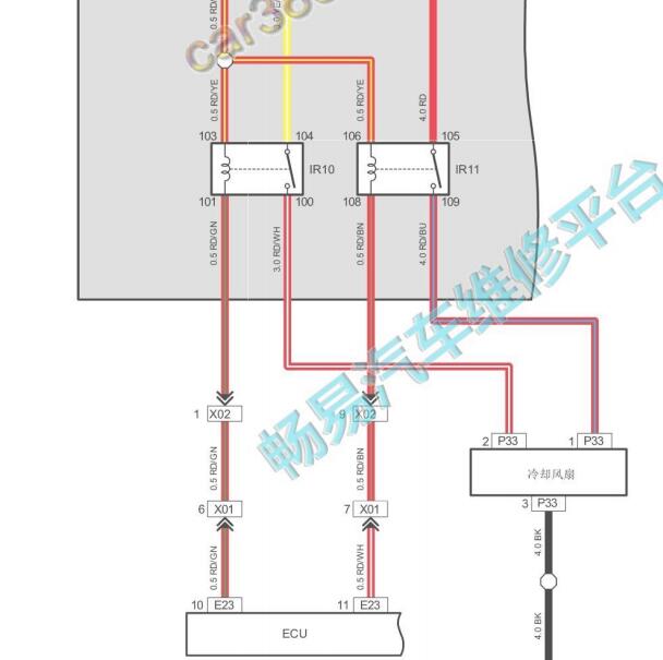 2021年神骐T30 DAM16K发动机风扇电路图