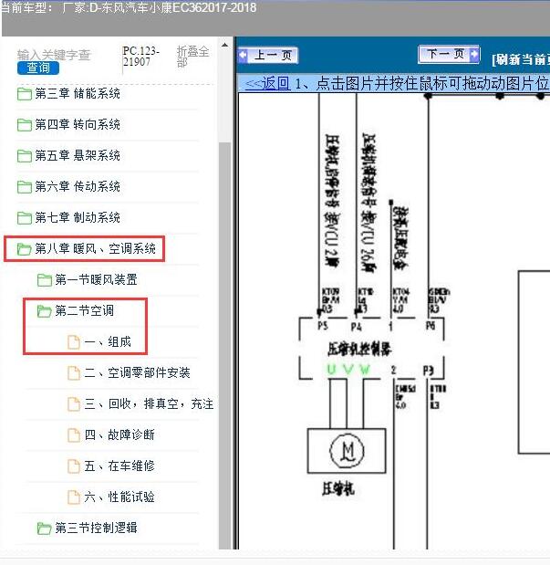 2017-2018年东风小康EC36空调电路图
