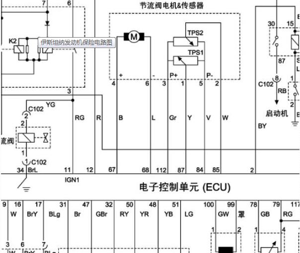2003-2005年上海汇众伊斯坦纳发动机电路图
