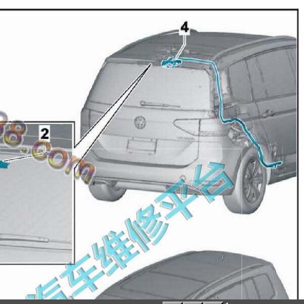 2017-2018年大众途观后窗玻璃水管资料