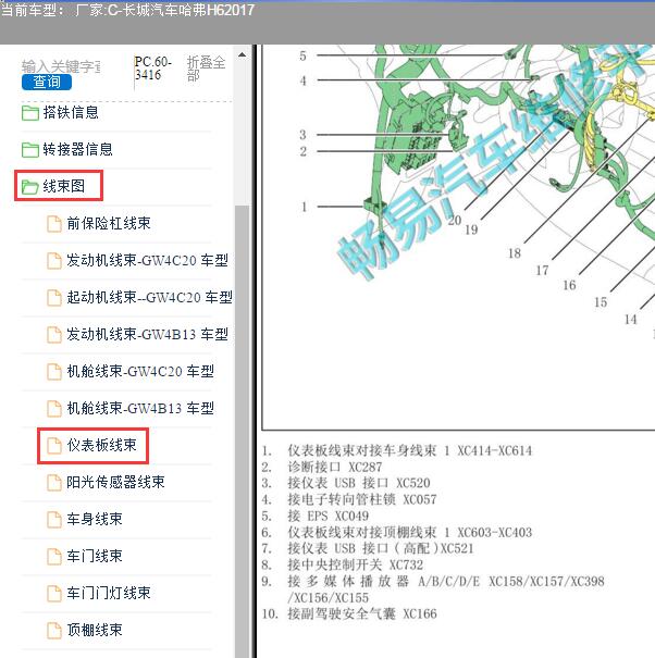 2017年长城汽车哈弗H6娱乐系统线束图