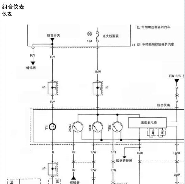 2011年昌河铃木北斗星仪表电路图