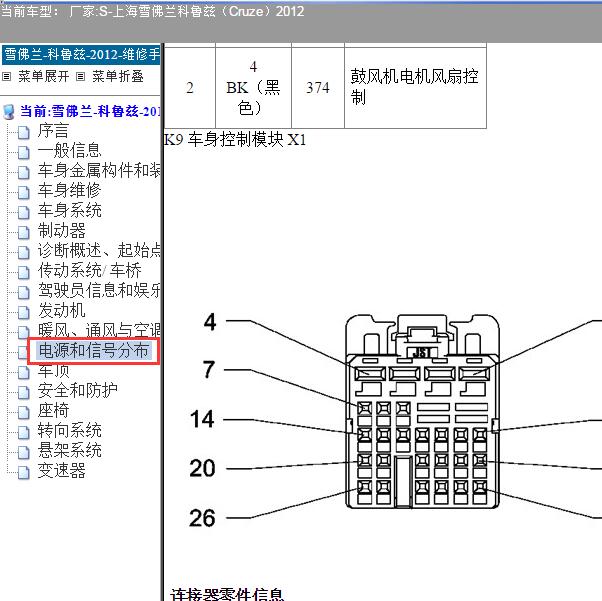 2012年雪佛兰科鲁兹车身针脚资料