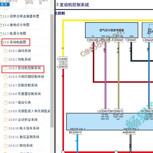 2021-2022年吉利远景SUV 4G14TB发动机电路图