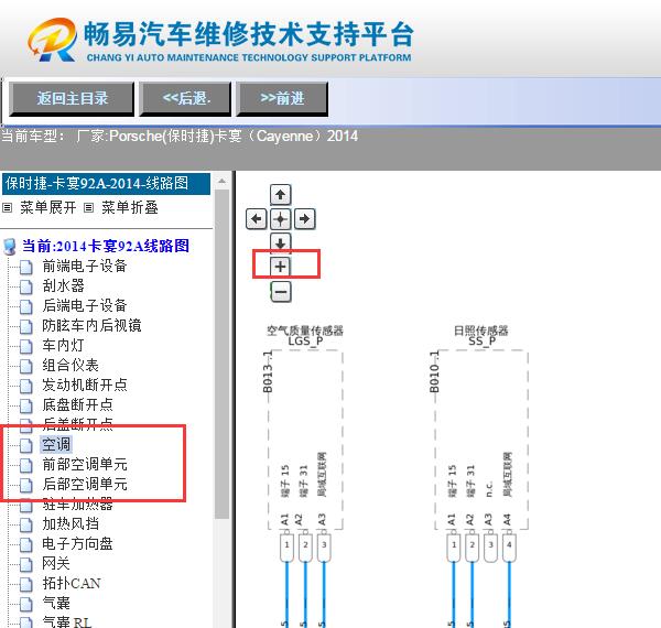2014年保时捷卡宴空调电路图