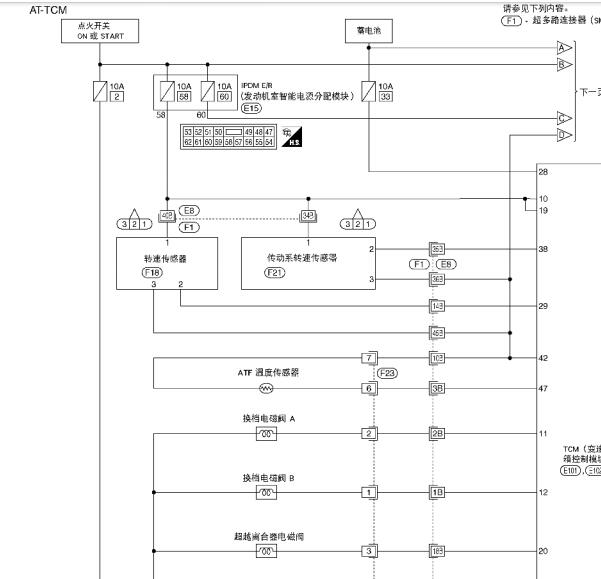 2016年日产轩逸变速箱电路图