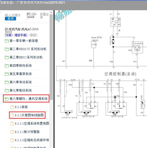 2019年东风汽车风光IX5空调电路图