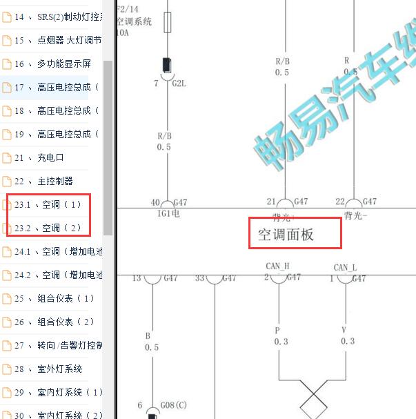 2017年比亚迪E5空调电路图.