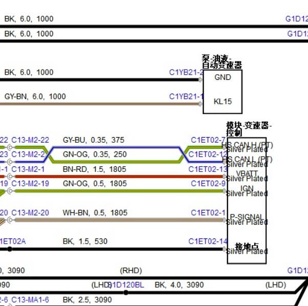 2019年路虎揽胜变速箱电路图与维修手册