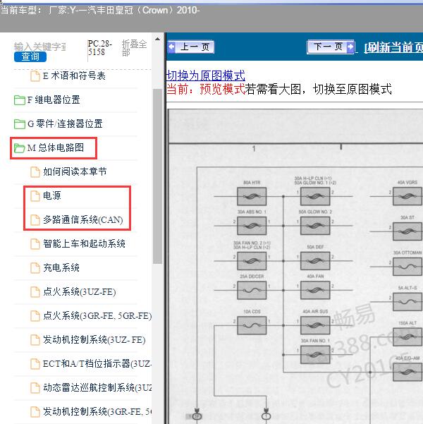 2010年丰田皇冠电源通讯电路图