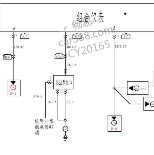 2012年江淮同悦仪表电路图