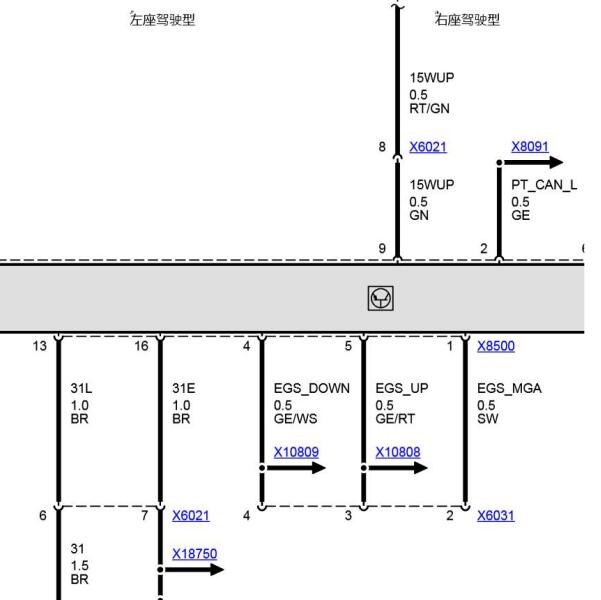 2009年宝马523li变速箱EGS电路图