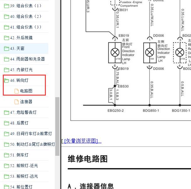 2017年荣威360 转向灯电路图