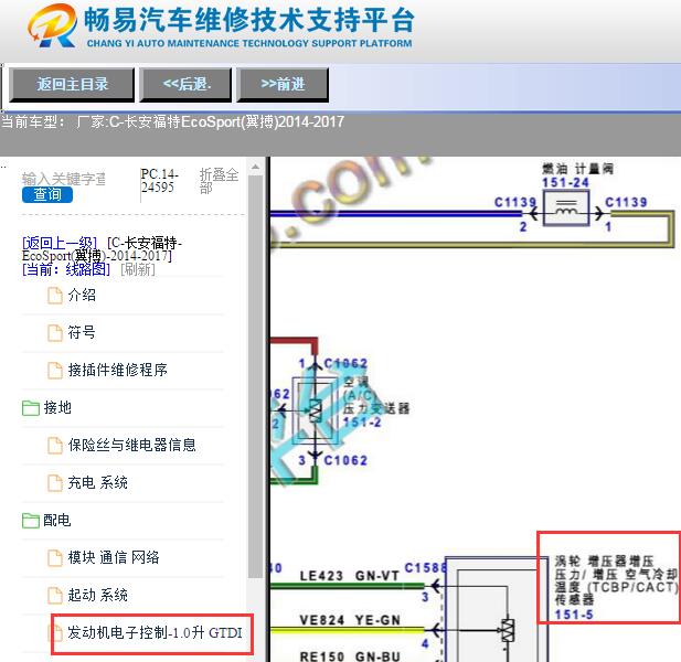 2014年福特翼博涡轮增压电路图