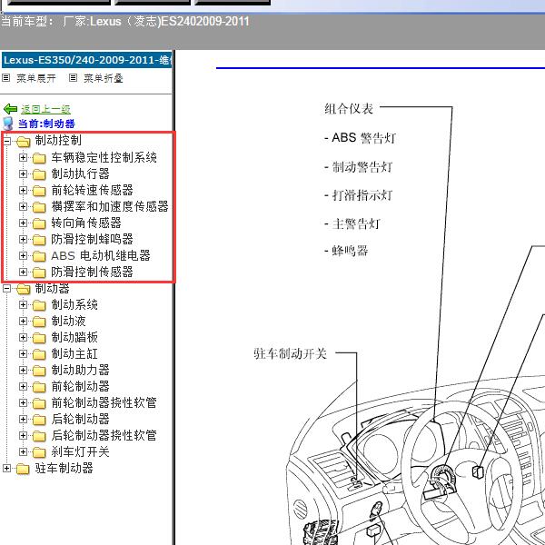 2009-2011年Lexus（凌志-雷克萨斯)-ES240 ABS系统维修手册