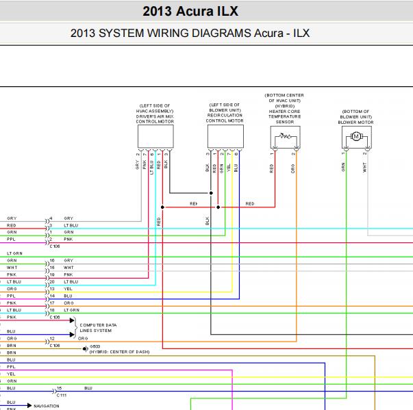 2013年讴歌ILX空调电路图