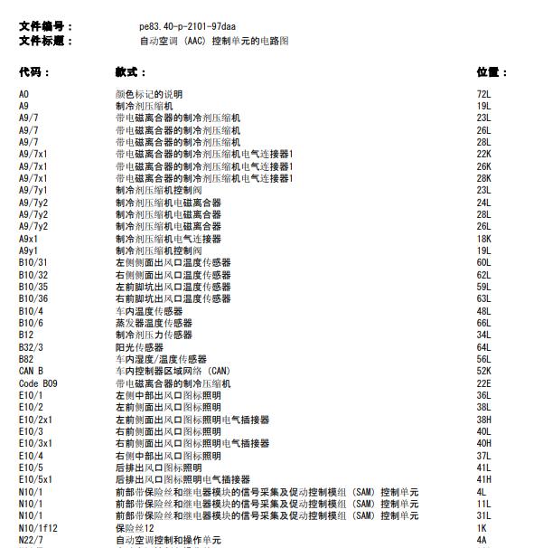 2013年奔驰E260L 空调电路图.
