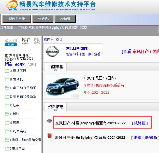 2021年日产轩逸电路图